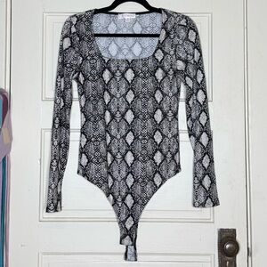 Snakeskin Long Sleeve Bodysuit